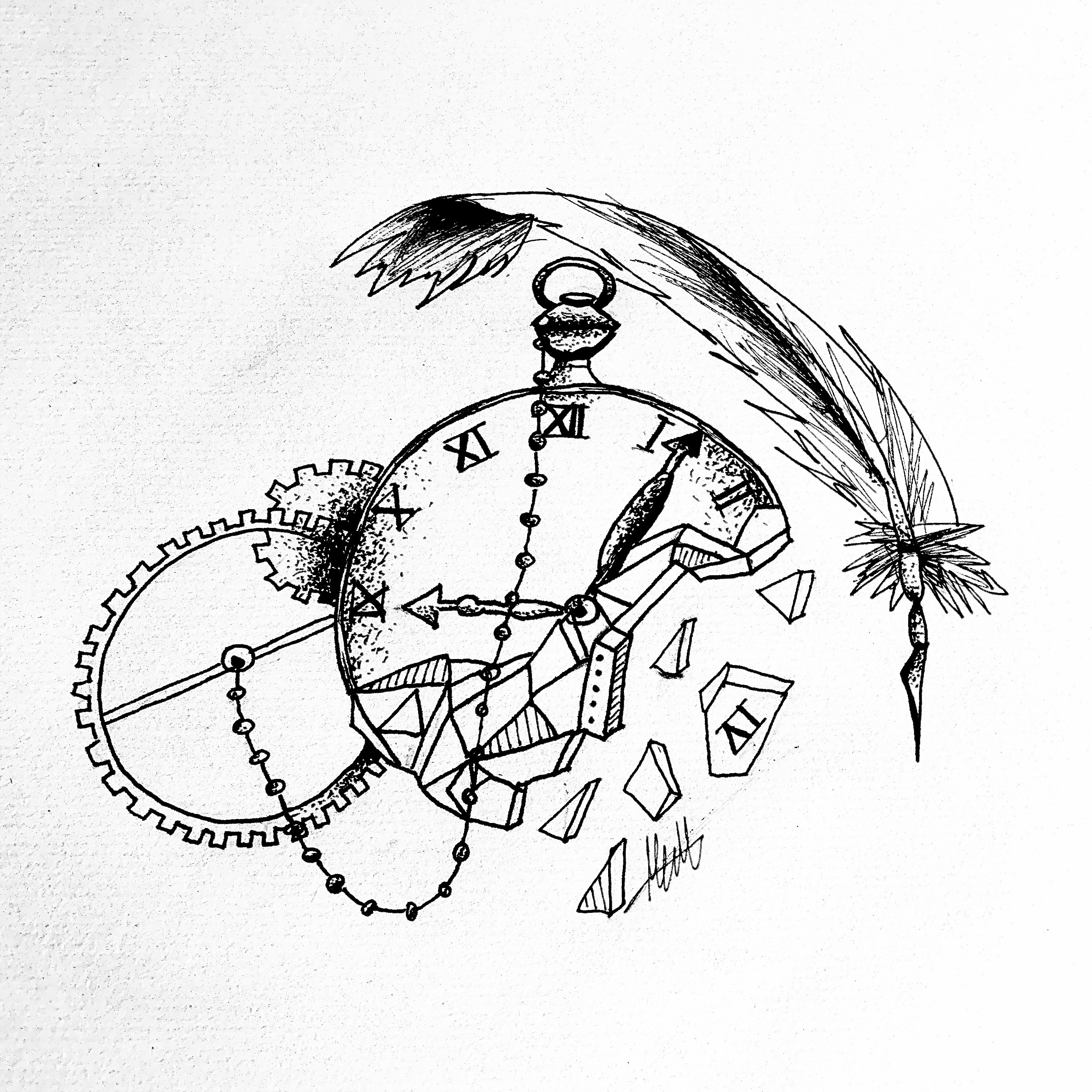 Broken Clock Drawing