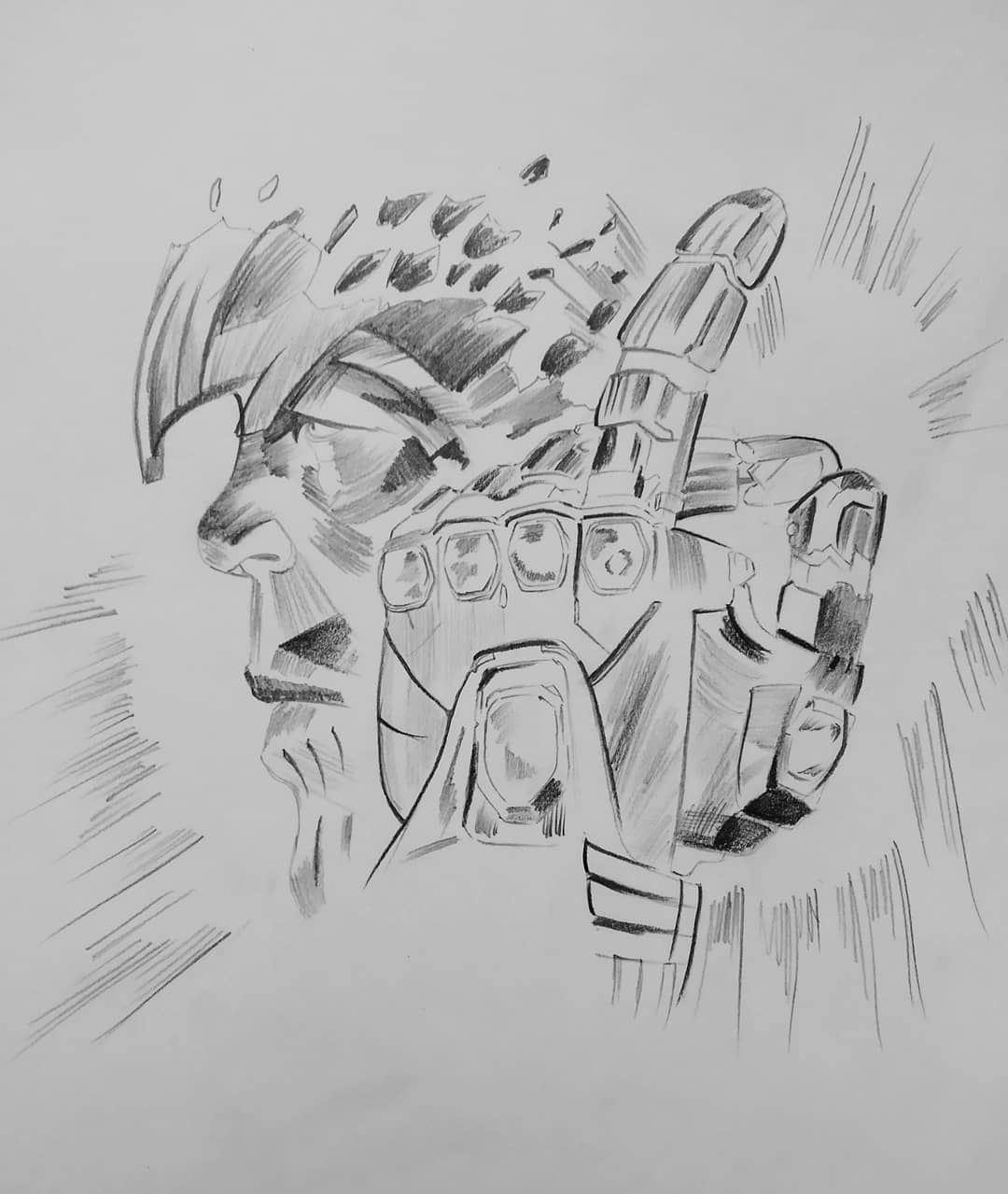 Infinity Gauntlet Thanos Pencil Sketch Drawing