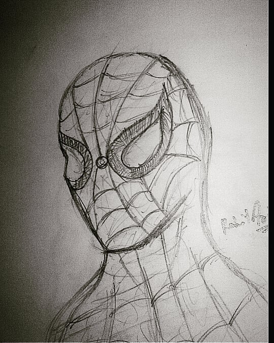 Spider-Man Mask Face Drawing