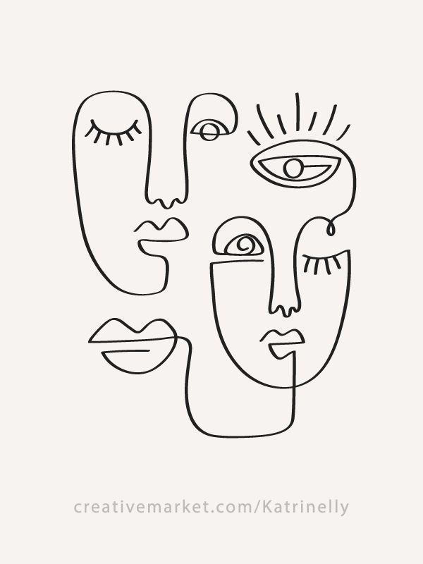 Abstract Face Drawing Beautiful Image