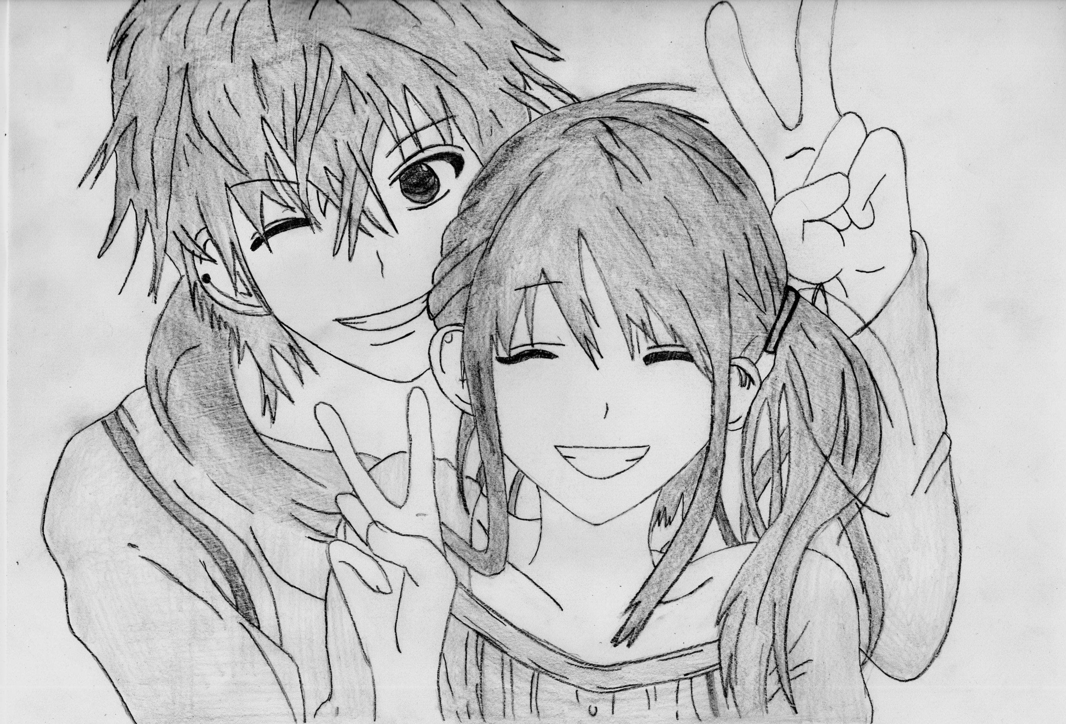 Anime Couple Drawing Pic