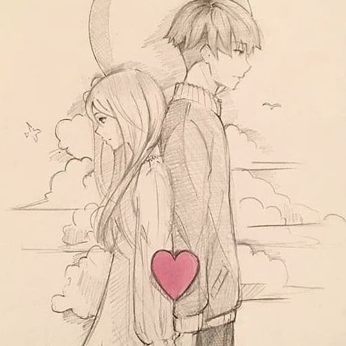 Anime Couple Drawing Picture