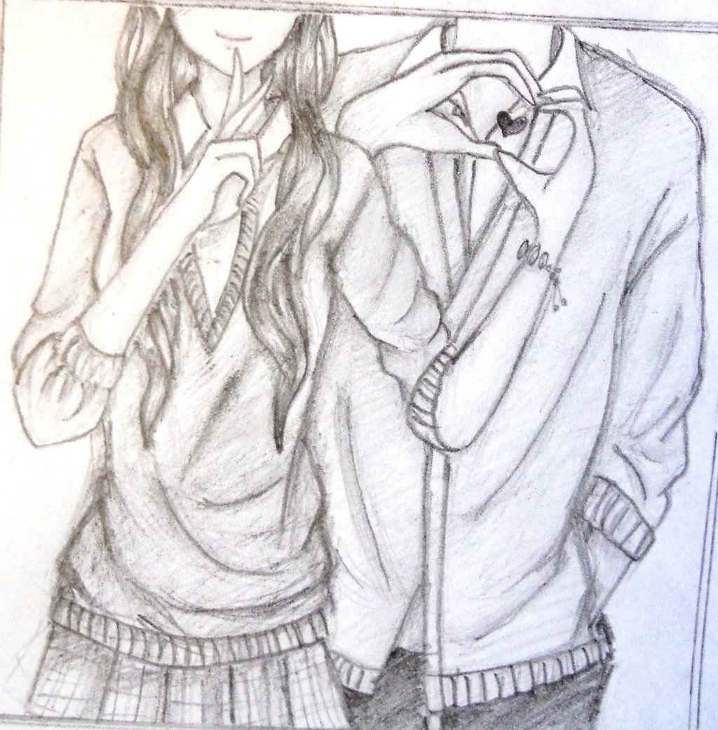 Anime Couple Drawing Sketch
