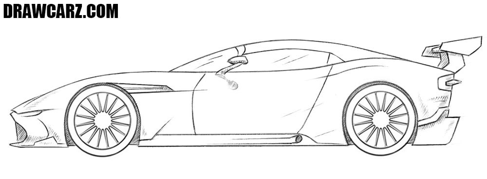 Aston Martin Drawing High-Quality
