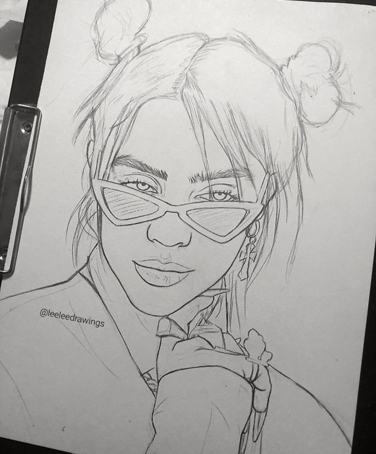 Sascha Schürz  Billie Eilish drawing by Sascha Schürz