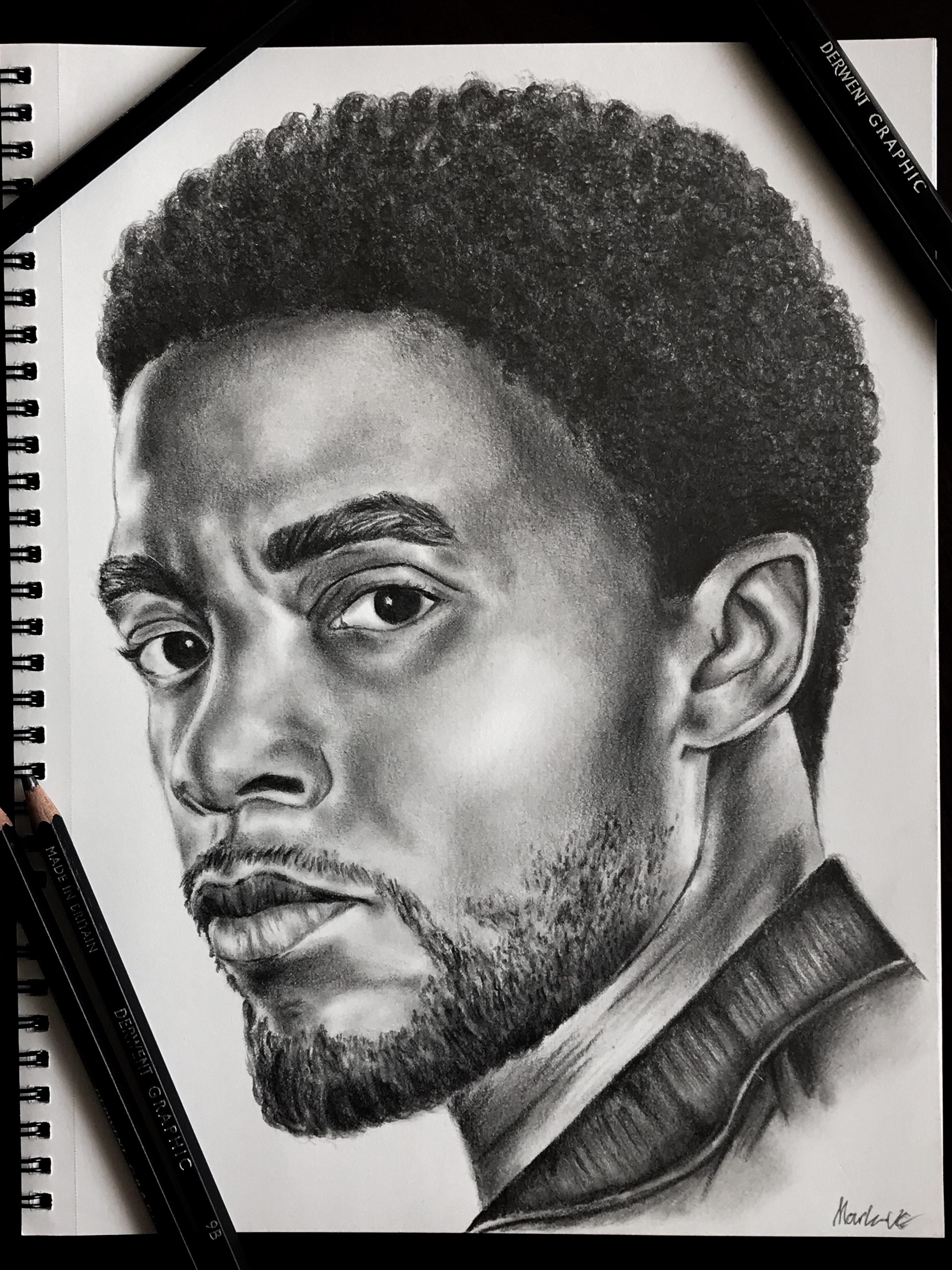 Chadwick Boseman Drawing High-Quality