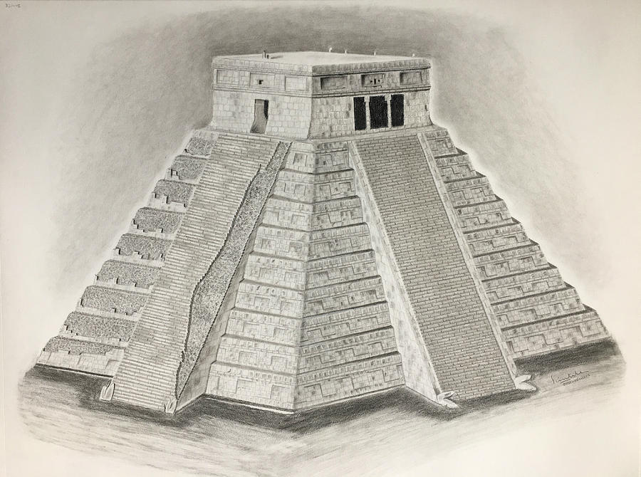 Chichen Itza Drawing Sketch