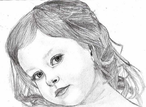 Child Girl Drawing Beautiful Image
