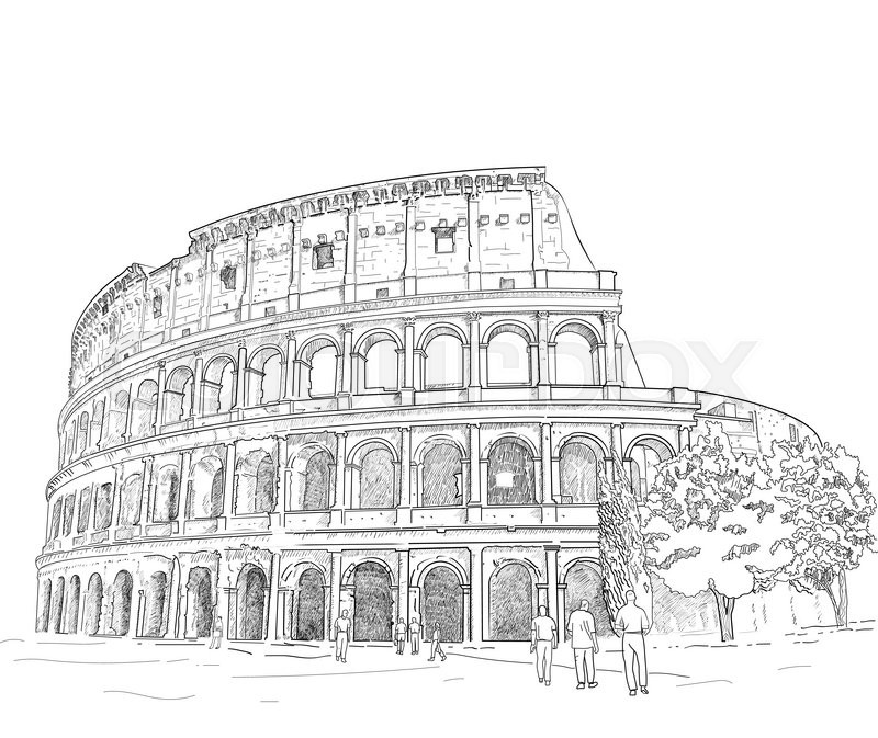 Colosseum Drawing High-Quality
