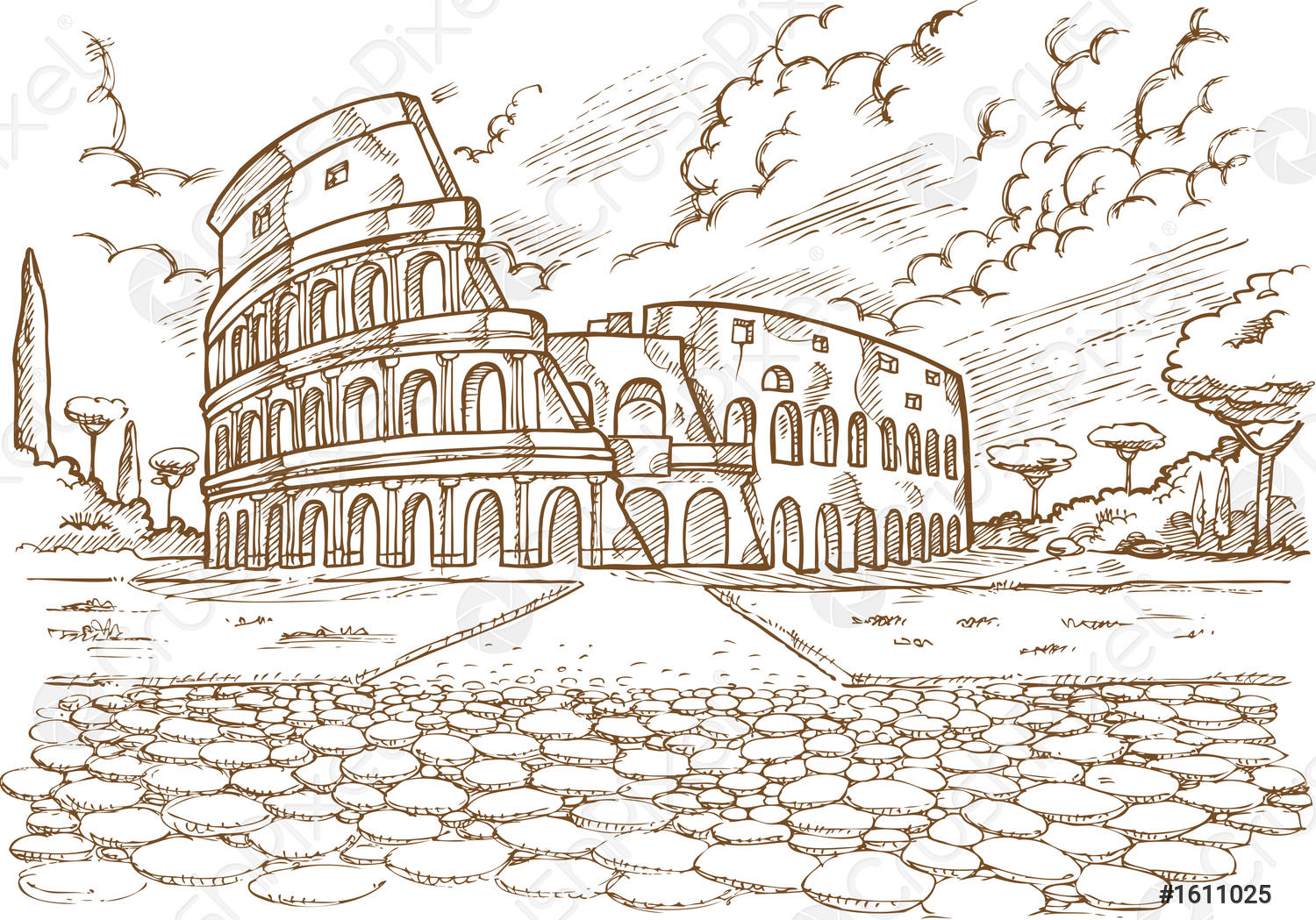 Colosseum Drawing Sketch