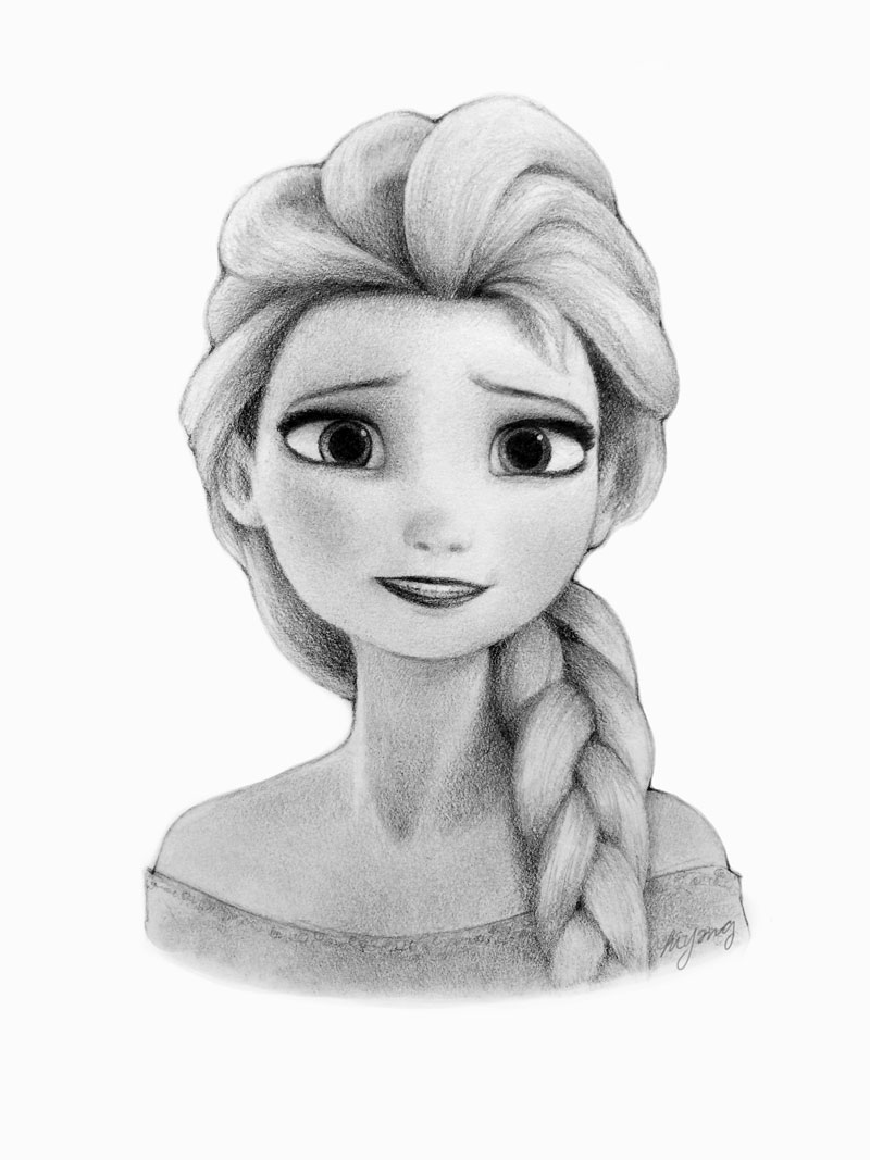 Elsa Drawing Sketch