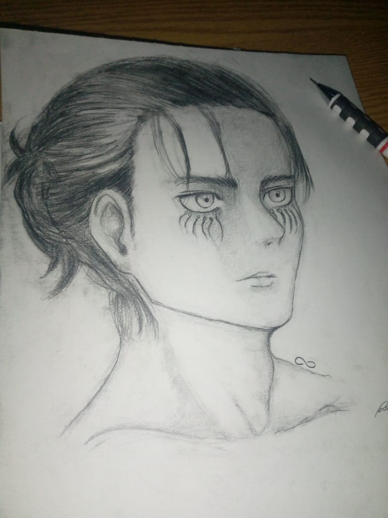 Eren Yeager Drawing High-Quality