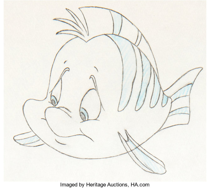 Flounder Fish Drawing Art
