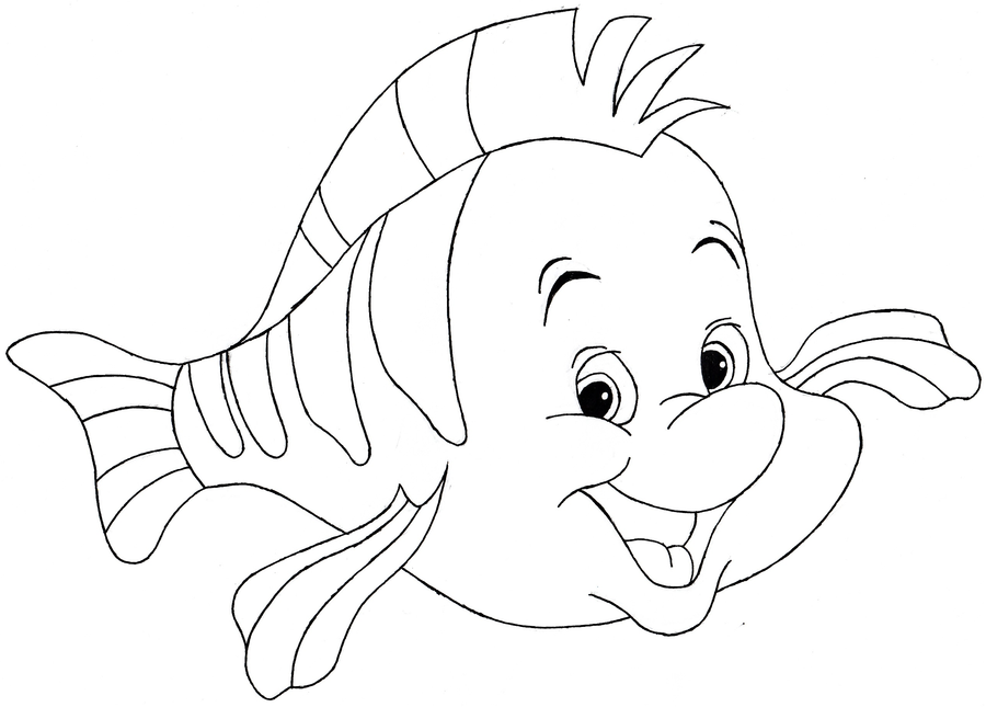 Flounder Fish Drawing Beautiful Image