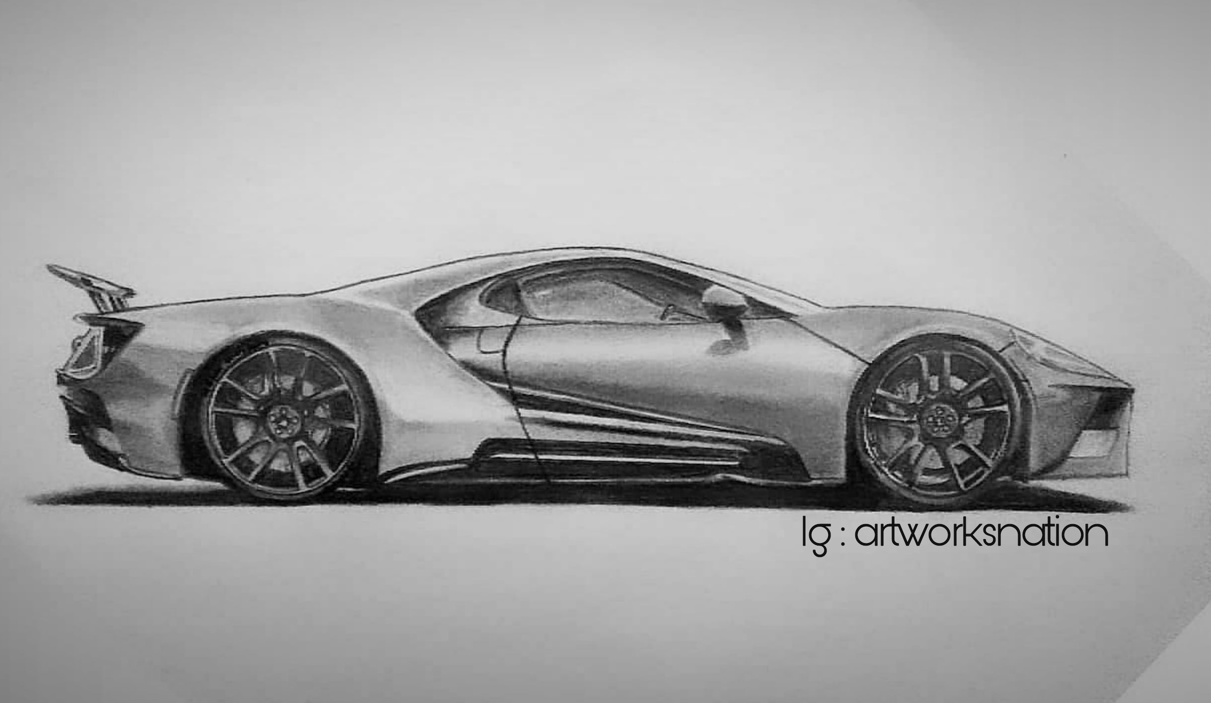 Ford GT Sketch Drawing