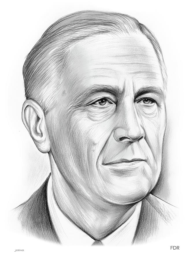 Franklin D Roosevelt Drawing High-Quality