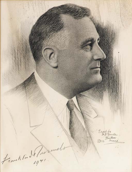 Franklin D Roosevelt Drawing Photo