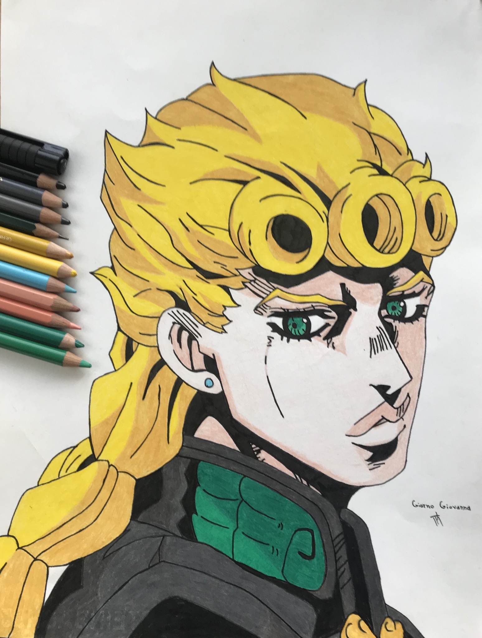 Giorno Giovanna JoJos Bizarre Adventure Drawing Beautiful Image