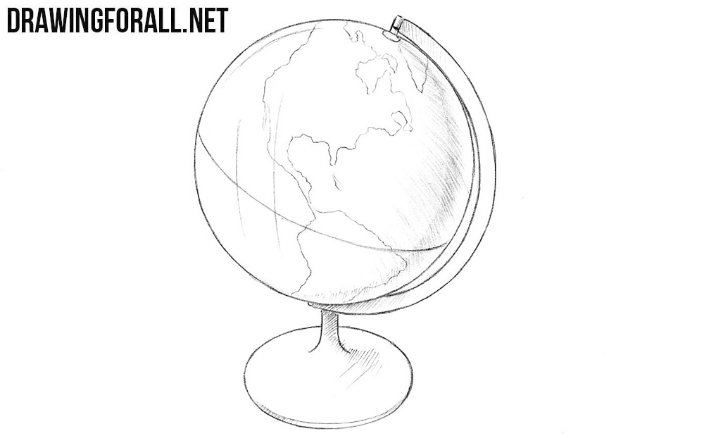 Globe Drawing Beautiful Image