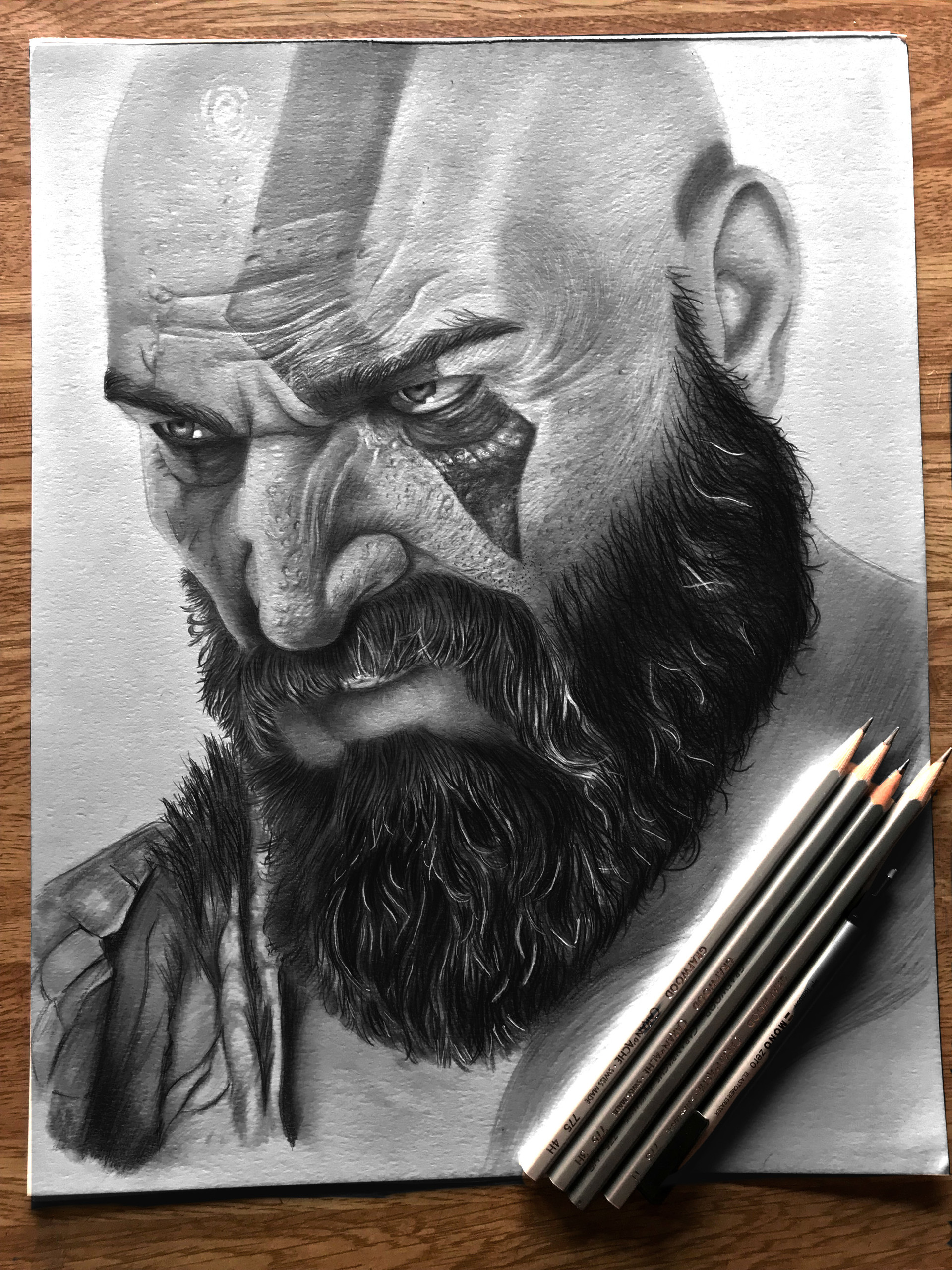 God of War Drawing Sketch