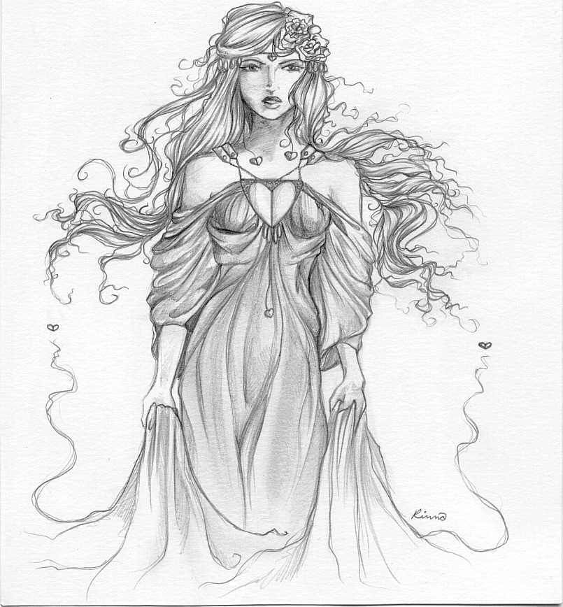 Goddess Drawing Beautiful Image