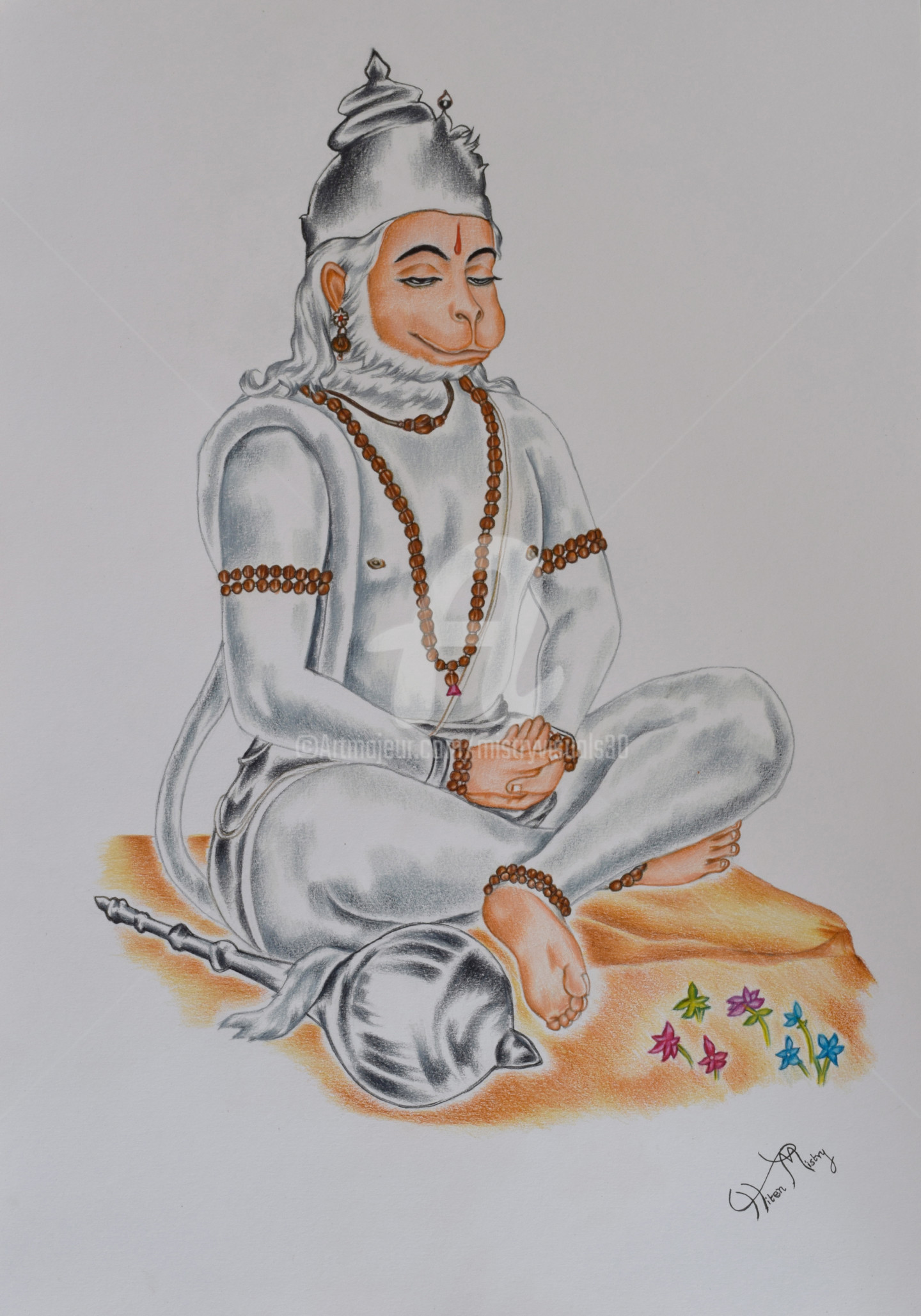 Hanuman Drawing Realistic