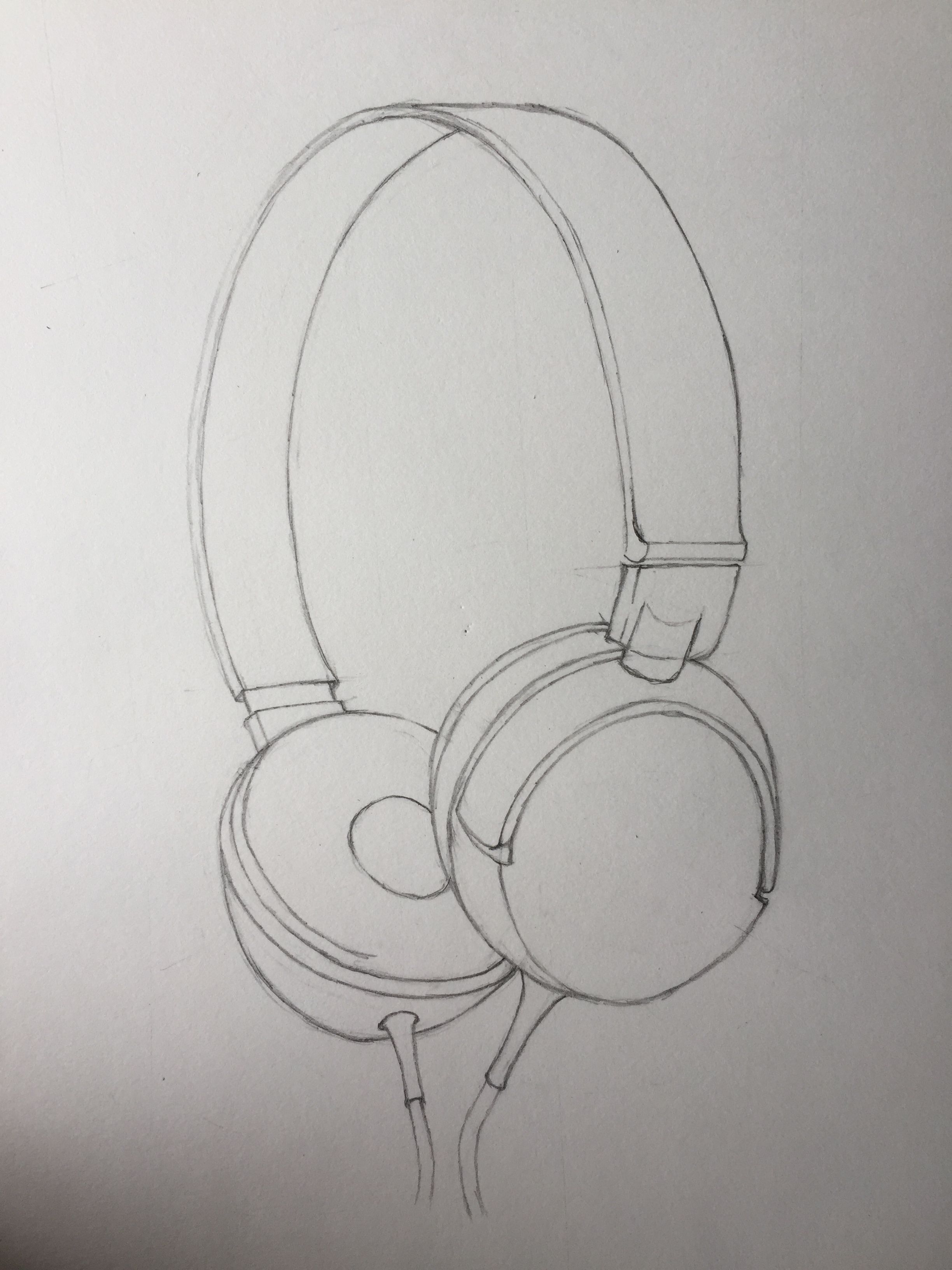 Headphones Drawing High-Quality