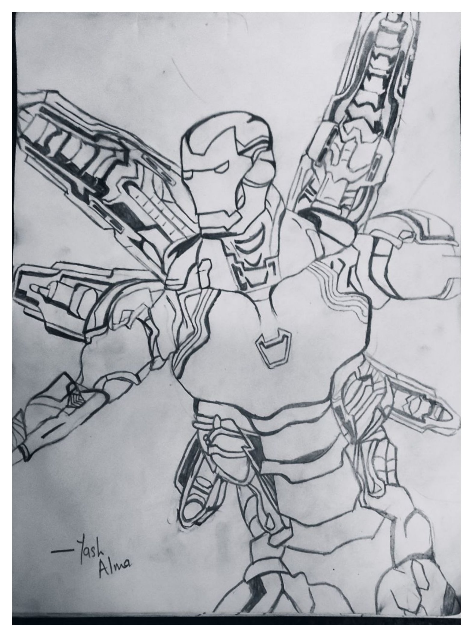 Learn How to Draw Iron Man (Iron Man) Step by Step : Drawing Tutorials