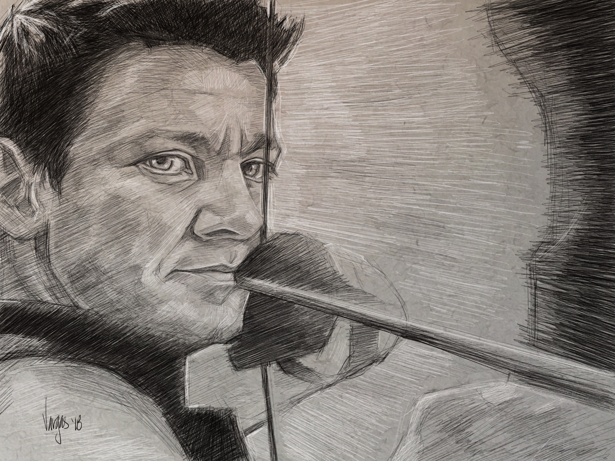Jeremy Renner Drawing Pics