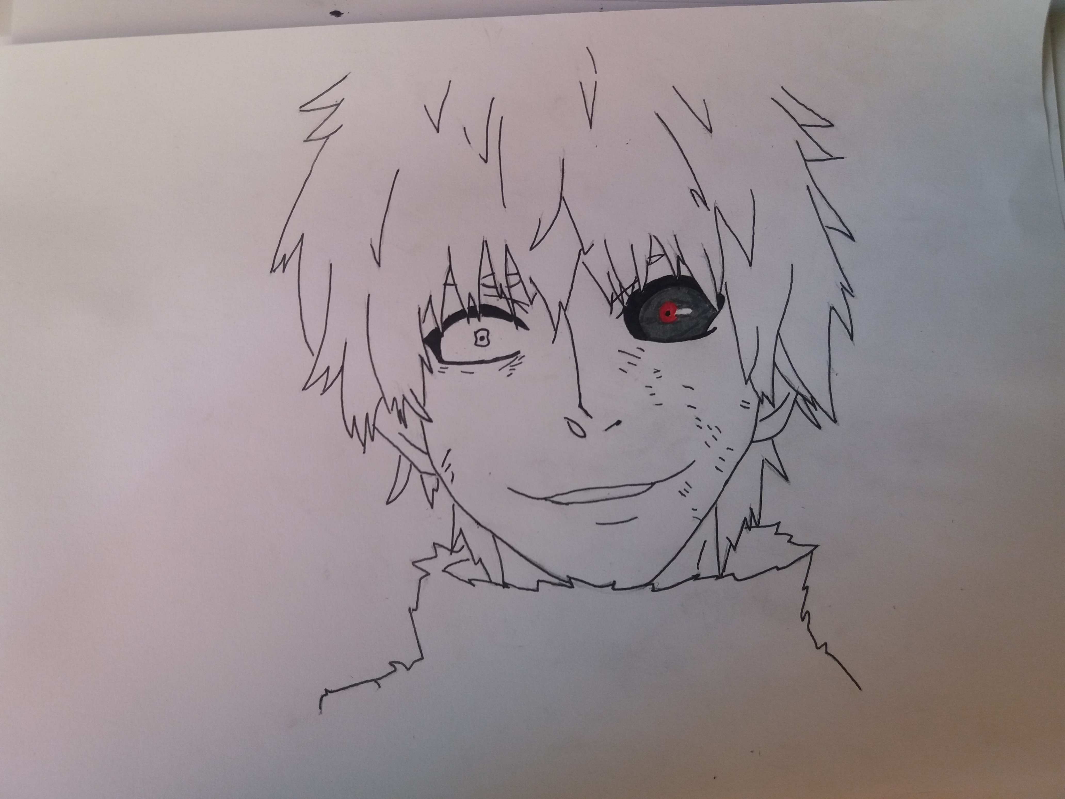 How to Draw Ken Kaneki from Tokyo Ghoul - DrawingNow