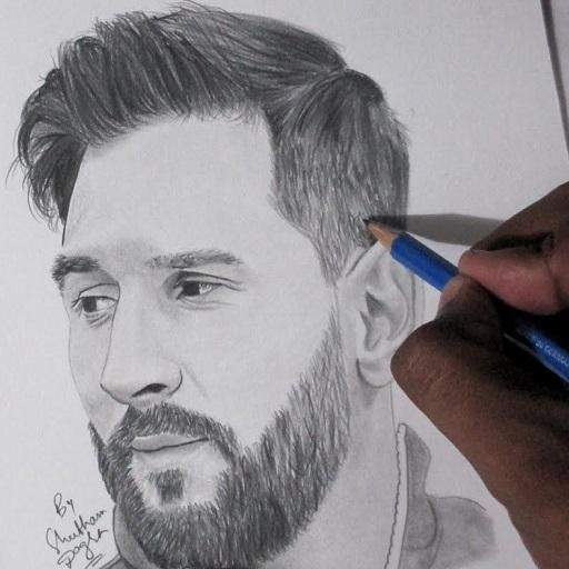Lionel Messi Drawing Beautiful Image