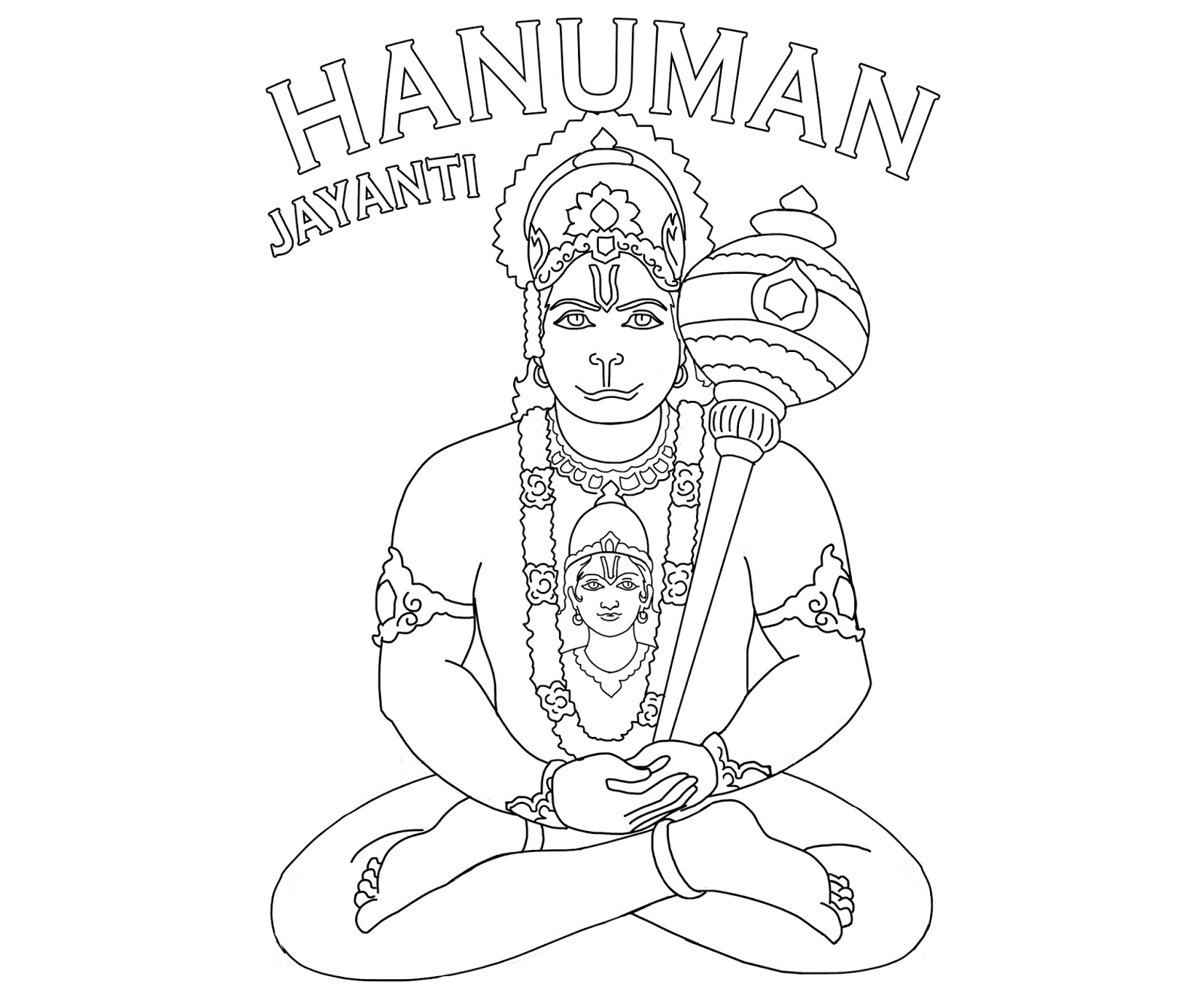 Lord Hanuman Drawing Art