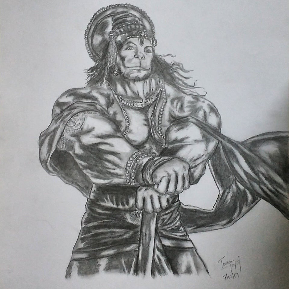 Lord Hanuman Drawing Best