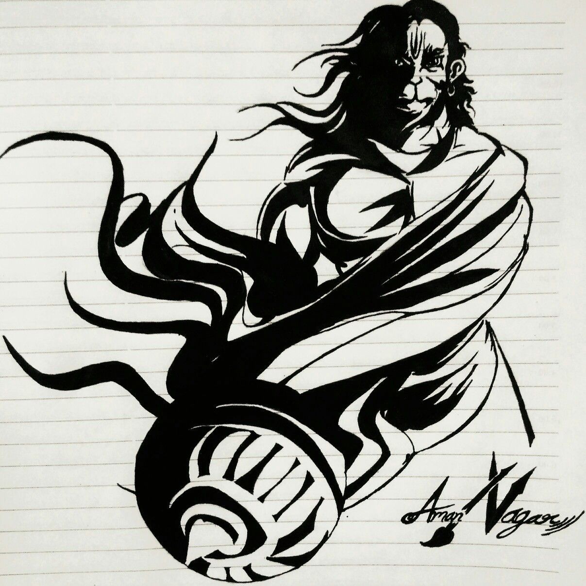 Lord Hanuman Drawing High-Quality - Drawing Skill