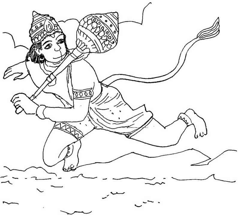 Lord Hanuman Drawing Pic