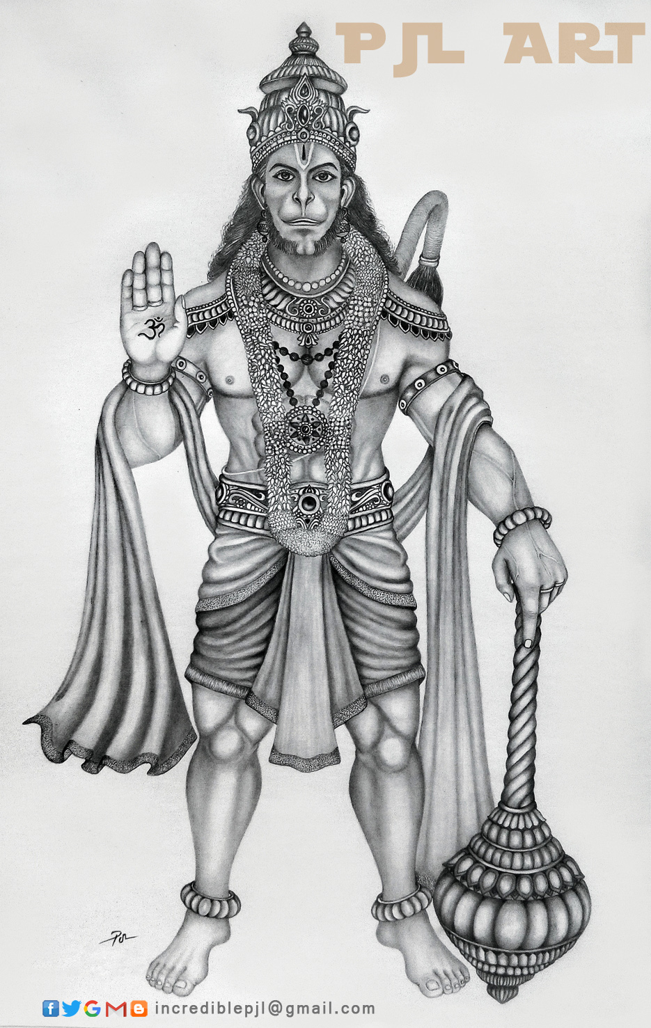 Lord Hanuman Drawing Picture