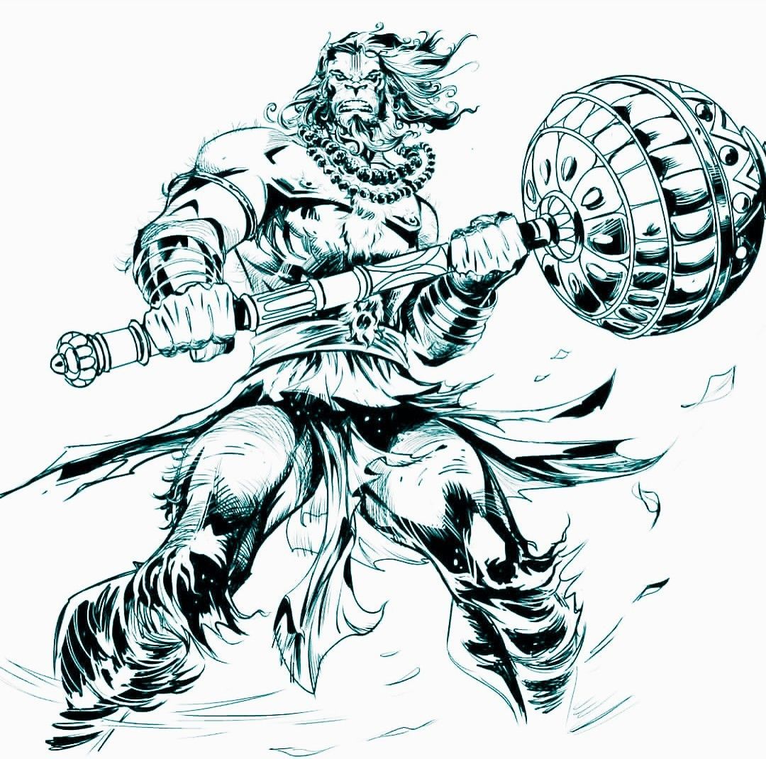 Lord Hanuman Drawing