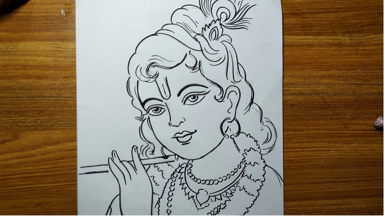 Lord Krishna Drawing Picture