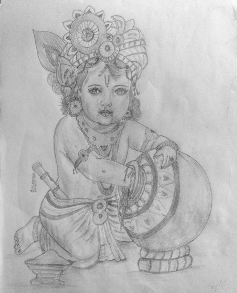 Lord Krishna Drawing Pictures