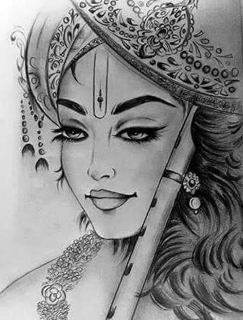 Lord Krishna Drawing Realistic