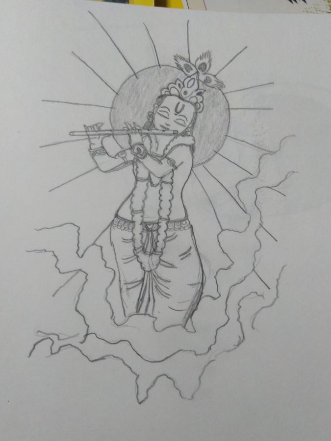 Hey Everyone, I made a painting of Lord Krishna (Indian God). Please rate  my drawing skills🙏🏻 : r/unitedstatesofindia