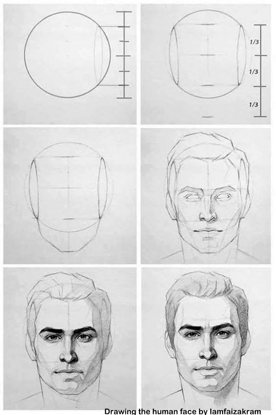 Male Face Drawing Beautiful Image