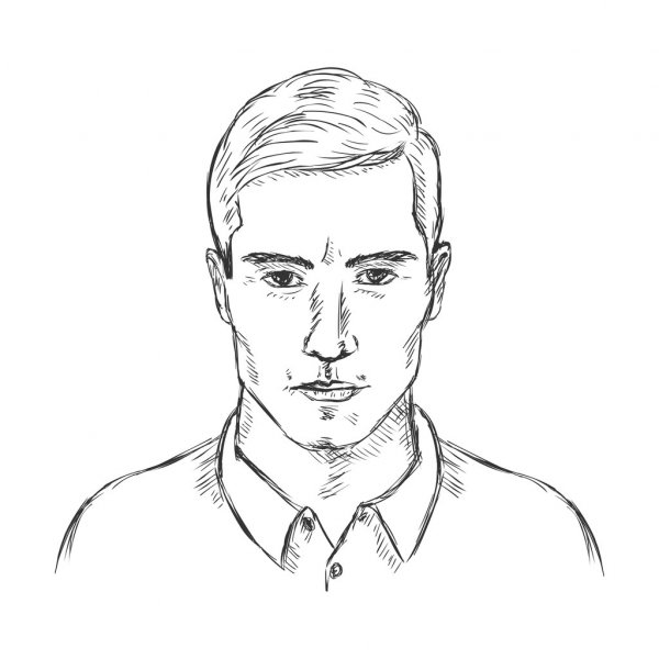 Male Face Drawing High-Quality