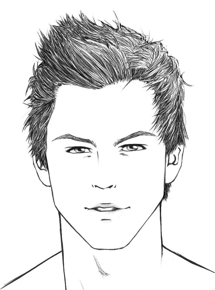 Male Face Drawing Images