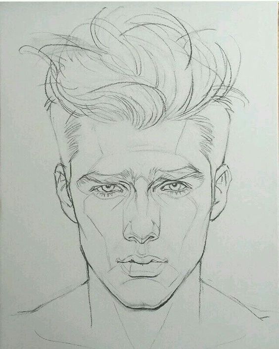 Male Face Drawing Photo