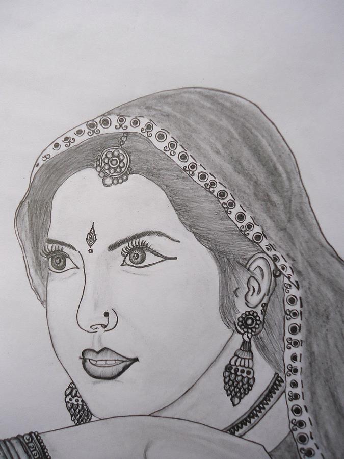 Meera Drawing Beautiful Image