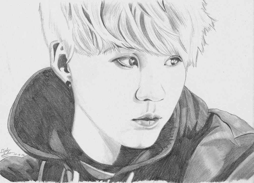 Min Yoon-Gi Suga Rapper Drawing Pic