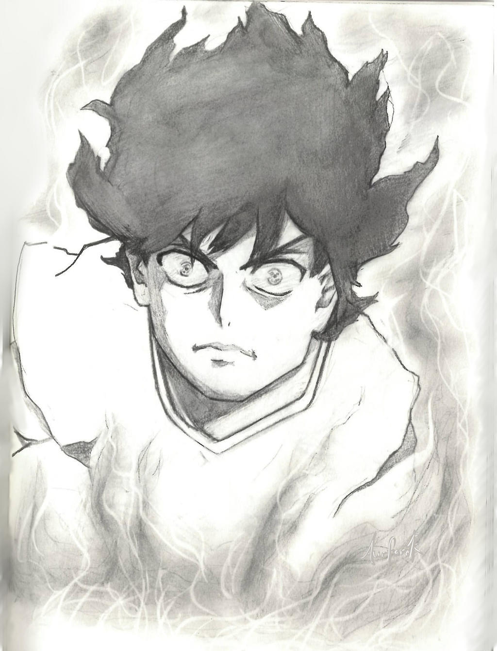 Just started watching Mob Psycho and I'm obsessed. So I drew this picture  of Mob today. : r/Mobpsycho100