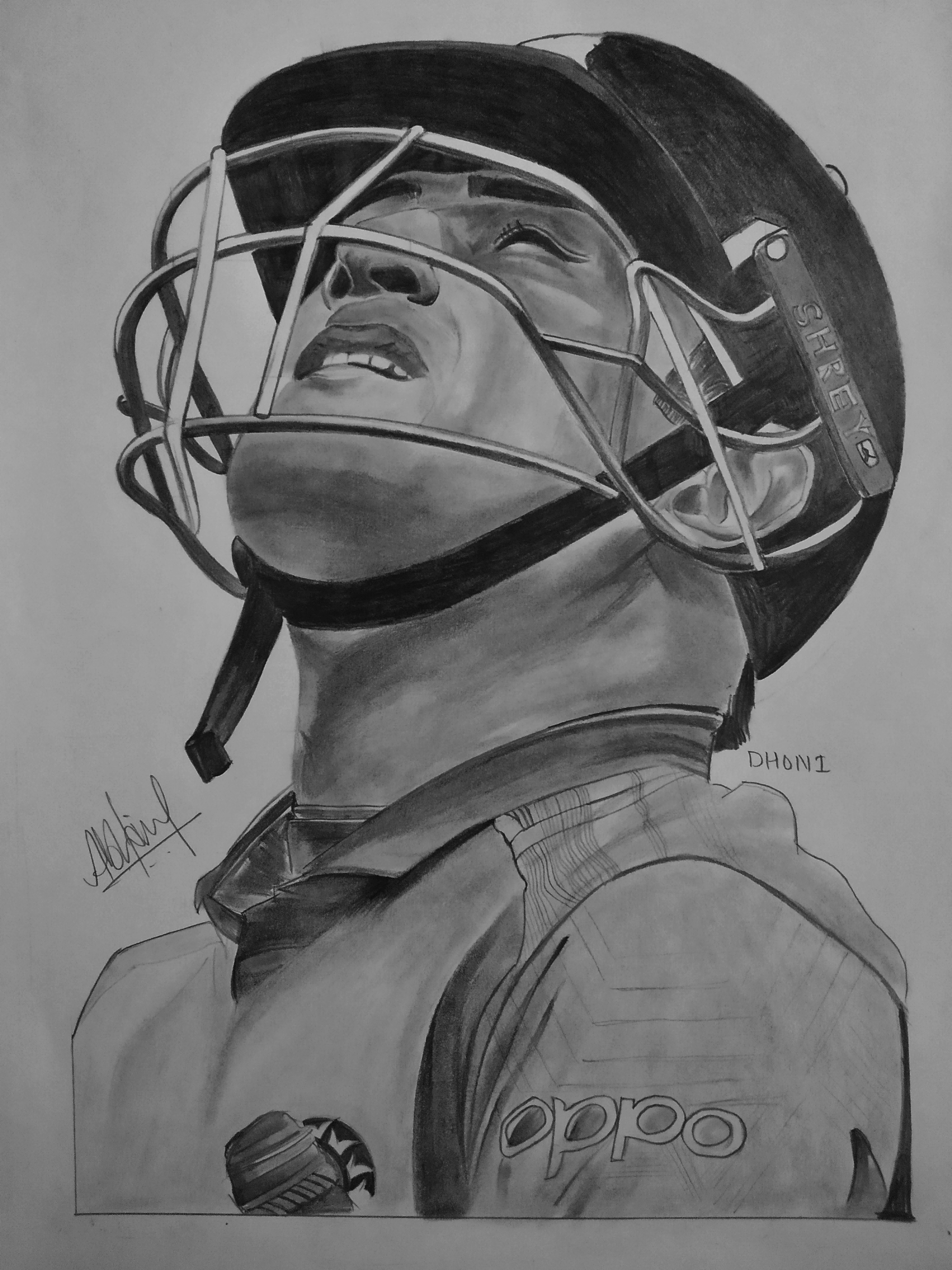 Ms Dhoni Sketch Drawing