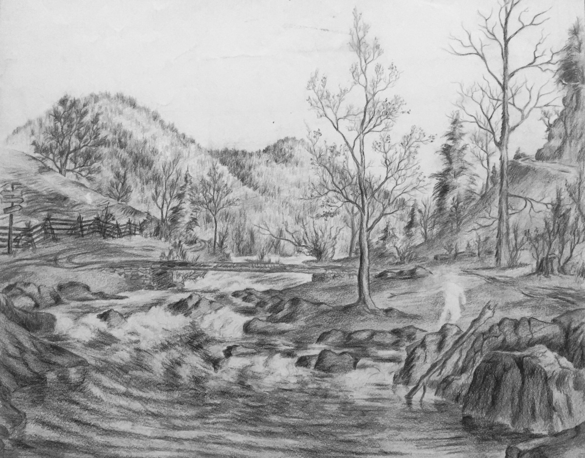 Nature River Drawing Image